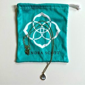 Kendra Scott Kiri Pendant Gray Slate Stone And Gold Necklace